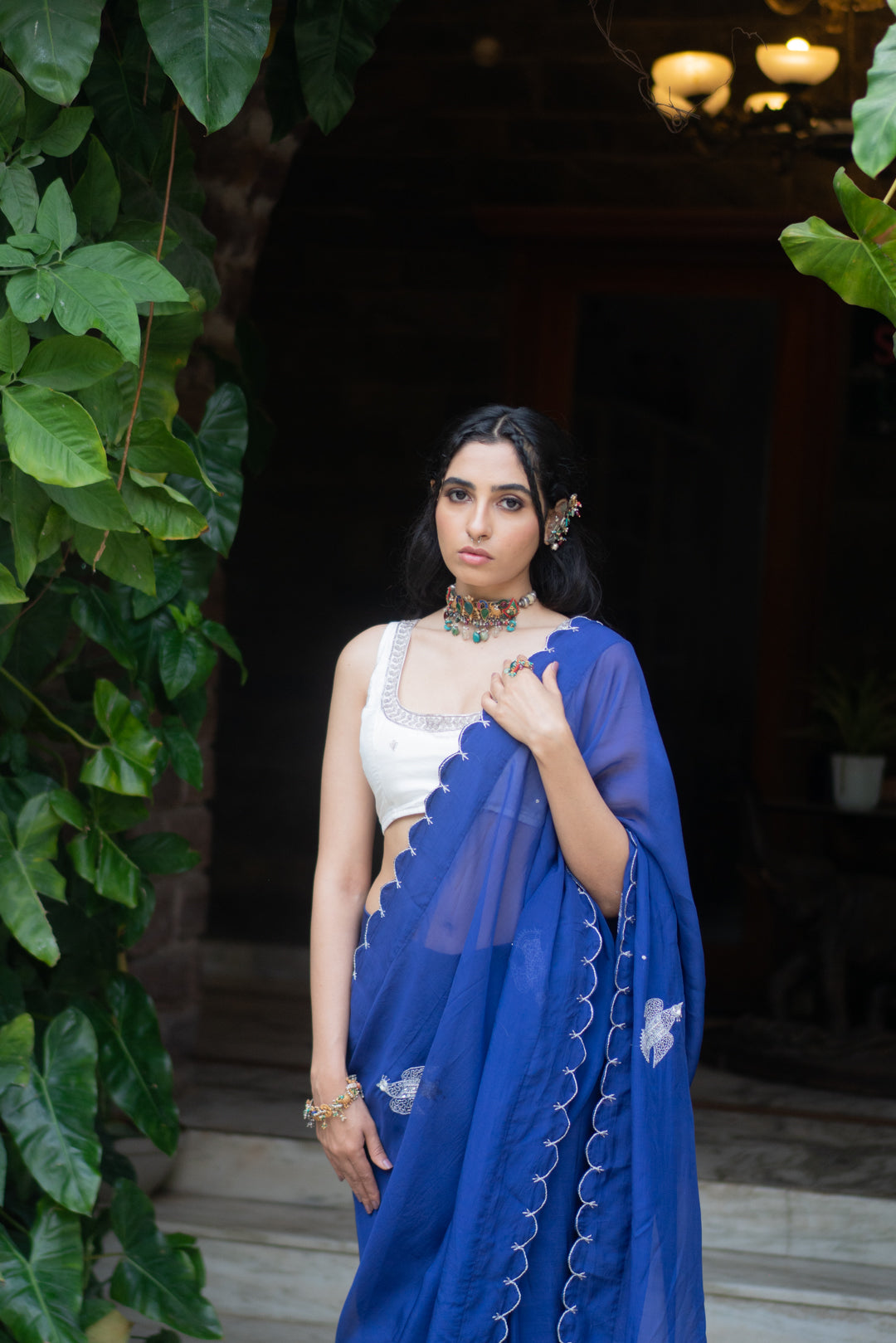 Amala pre-draped saree