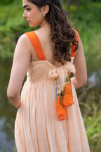 Nilaya Maxi by Vanam — handloom Chanderi maxi dress featuring hand-drawn digital prints.
