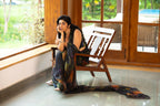 Lightweight pure organza saree with hand-drawn floral digital print – Vanam Amrutha saree.